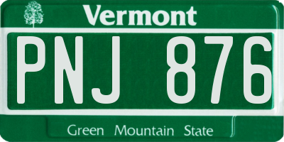 VT license plate PNJ876