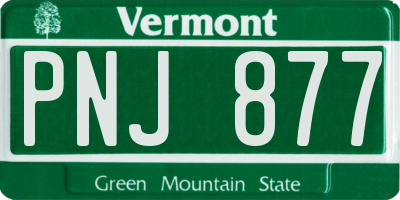 VT license plate PNJ877