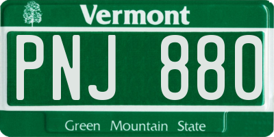 VT license plate PNJ880