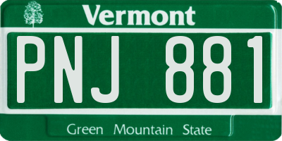 VT license plate PNJ881
