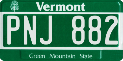 VT license plate PNJ882