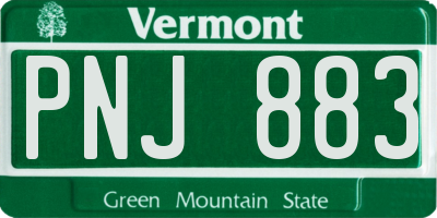 VT license plate PNJ883