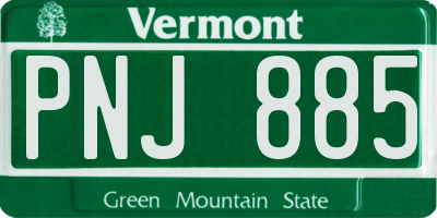 VT license plate PNJ885