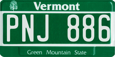 VT license plate PNJ886