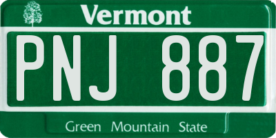 VT license plate PNJ887
