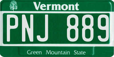 VT license plate PNJ889