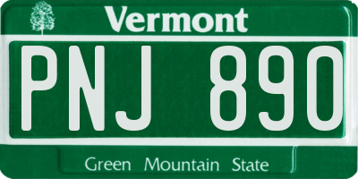 VT license plate PNJ890