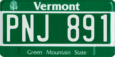 VT license plate PNJ891