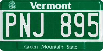VT license plate PNJ895