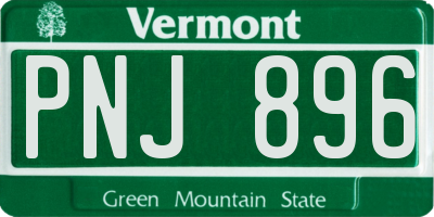 VT license plate PNJ896