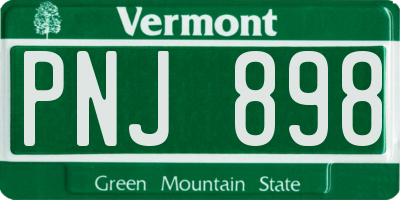 VT license plate PNJ898