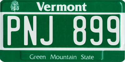 VT license plate PNJ899