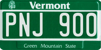 VT license plate PNJ900