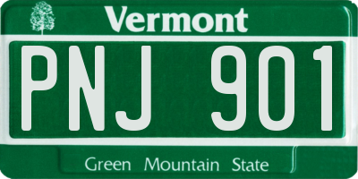 VT license plate PNJ901