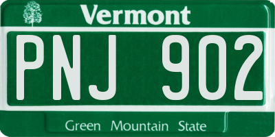 VT license plate PNJ902
