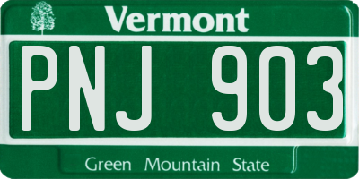 VT license plate PNJ903