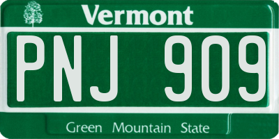 VT license plate PNJ909