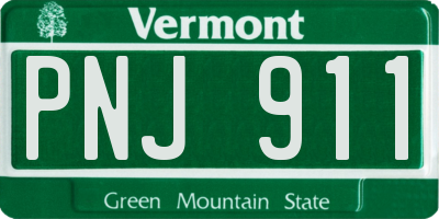 VT license plate PNJ911