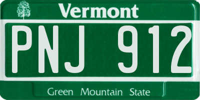 VT license plate PNJ912