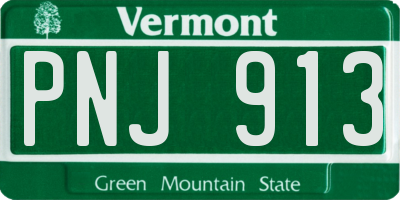 VT license plate PNJ913