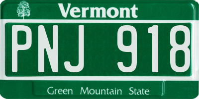 VT license plate PNJ918