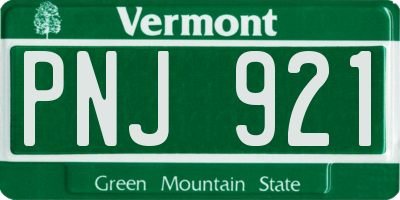 VT license plate PNJ921