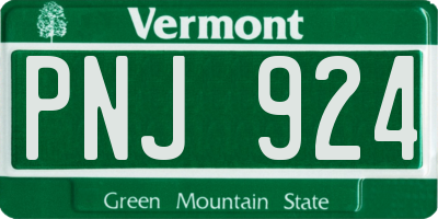 VT license plate PNJ924