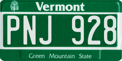 VT license plate PNJ928
