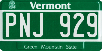 VT license plate PNJ929
