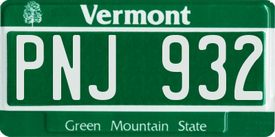 VT license plate PNJ932