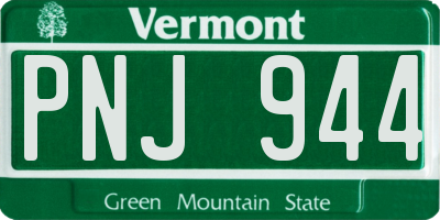 VT license plate PNJ944