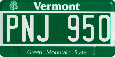 VT license plate PNJ950