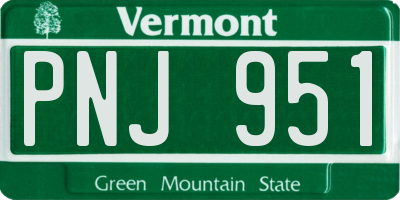 VT license plate PNJ951