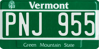 VT license plate PNJ955