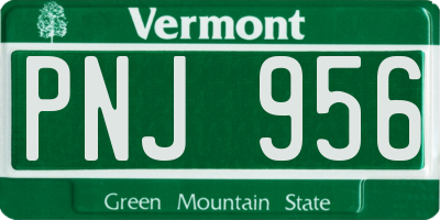VT license plate PNJ956