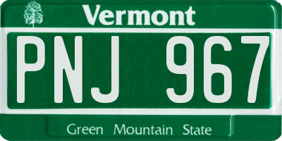 VT license plate PNJ967