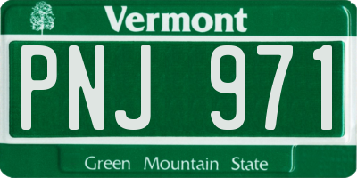 VT license plate PNJ971
