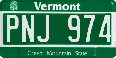 VT license plate PNJ974