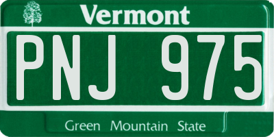 VT license plate PNJ975
