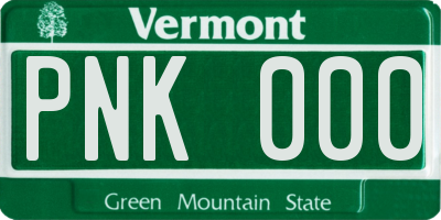 VT license plate PNK000