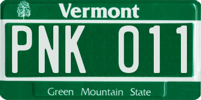 VT license plate PNK011