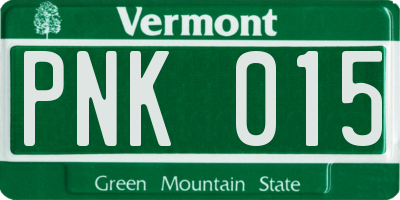 VT license plate PNK015