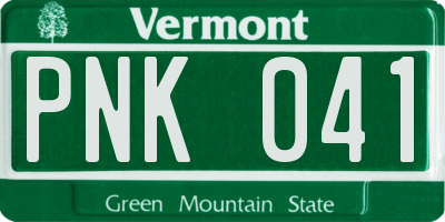 VT license plate PNK041