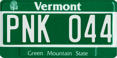 VT license plate PNK044