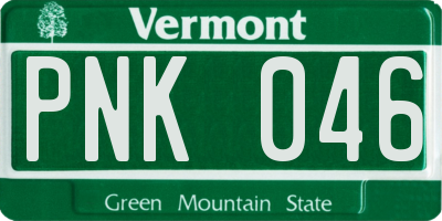 VT license plate PNK046