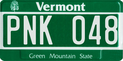 VT license plate PNK048