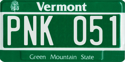 VT license plate PNK051