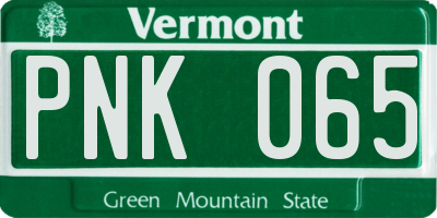 VT license plate PNK065