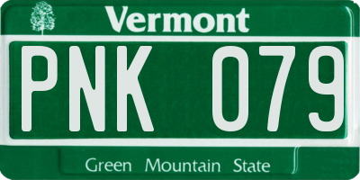 VT license plate PNK079