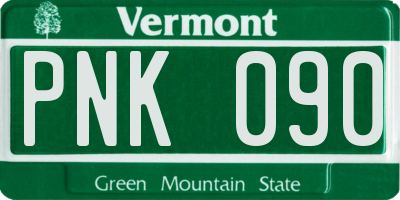 VT license plate PNK090